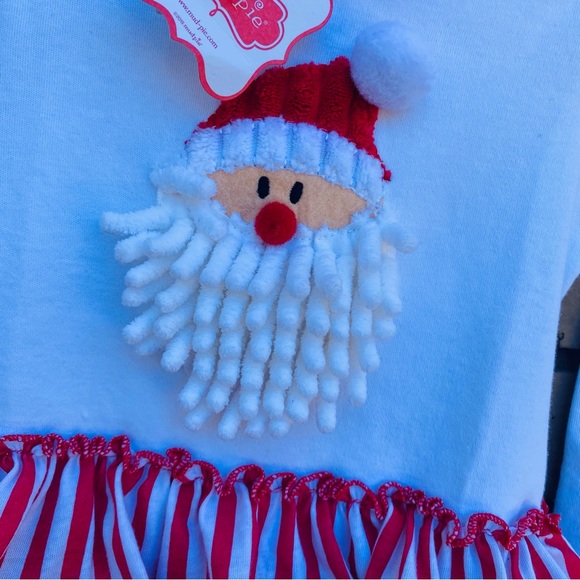 Mud Pie Girls Size 18-24 Months Santa Appliqué Christmas Dress NWT - Picture 2 of 8